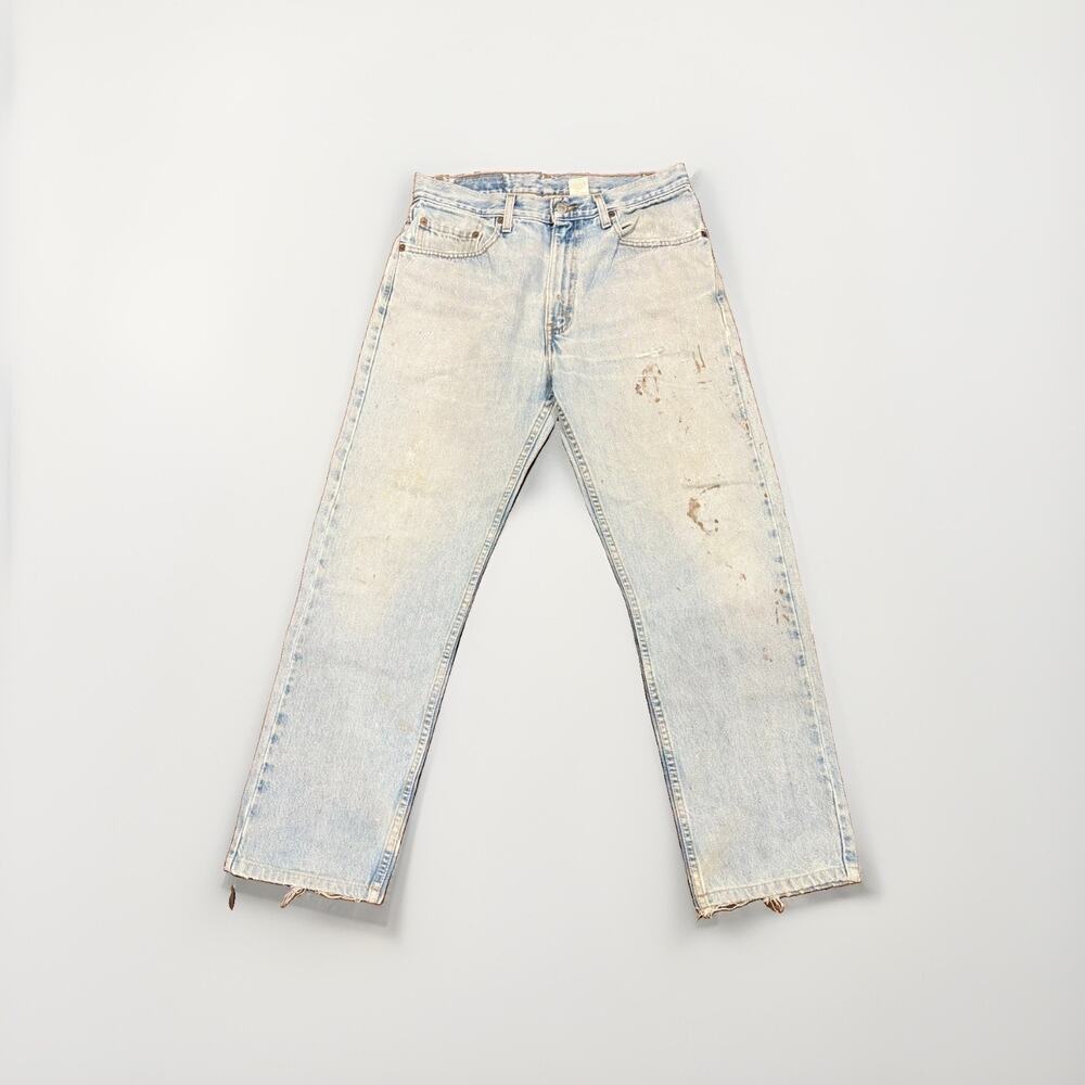 VTG 2001 Levi's 505 Straight Leg Jeans Paint Splatter 33x29 Made in Mexico 33x30